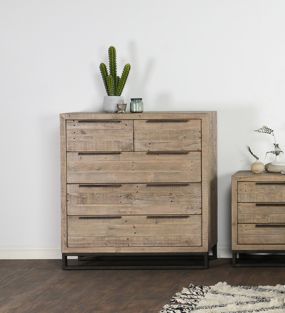 Norton Reclaimed Pine 5 Drawer Dresser By Kosas Home Industrial