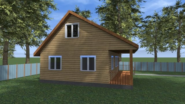 Каркасный дачный дом [007.14]