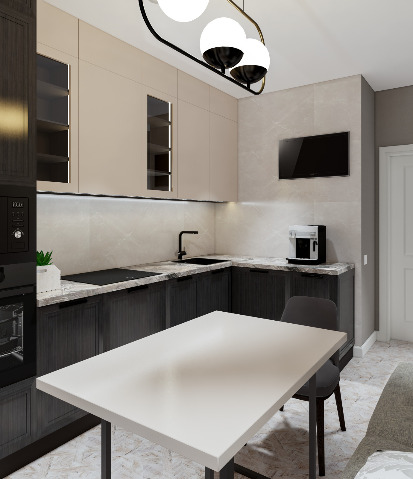 Современная кухня с мужским характером и любовью к классике