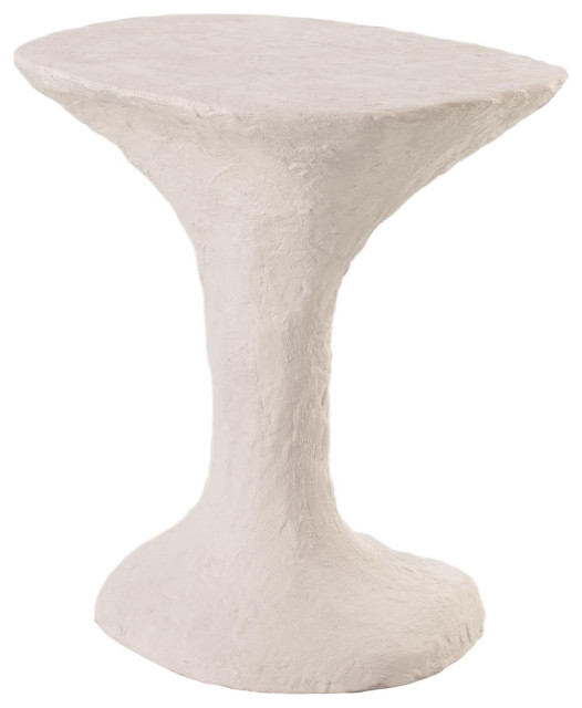 Modern Art Rustic White Ceramic Accent Table Sculpture Italian Tapered