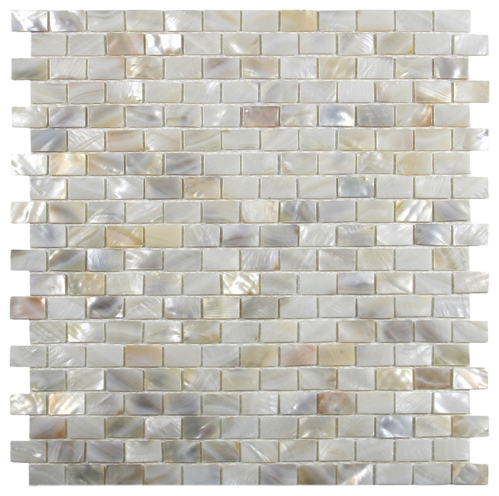 Cream Brick Pearl Shell Tile