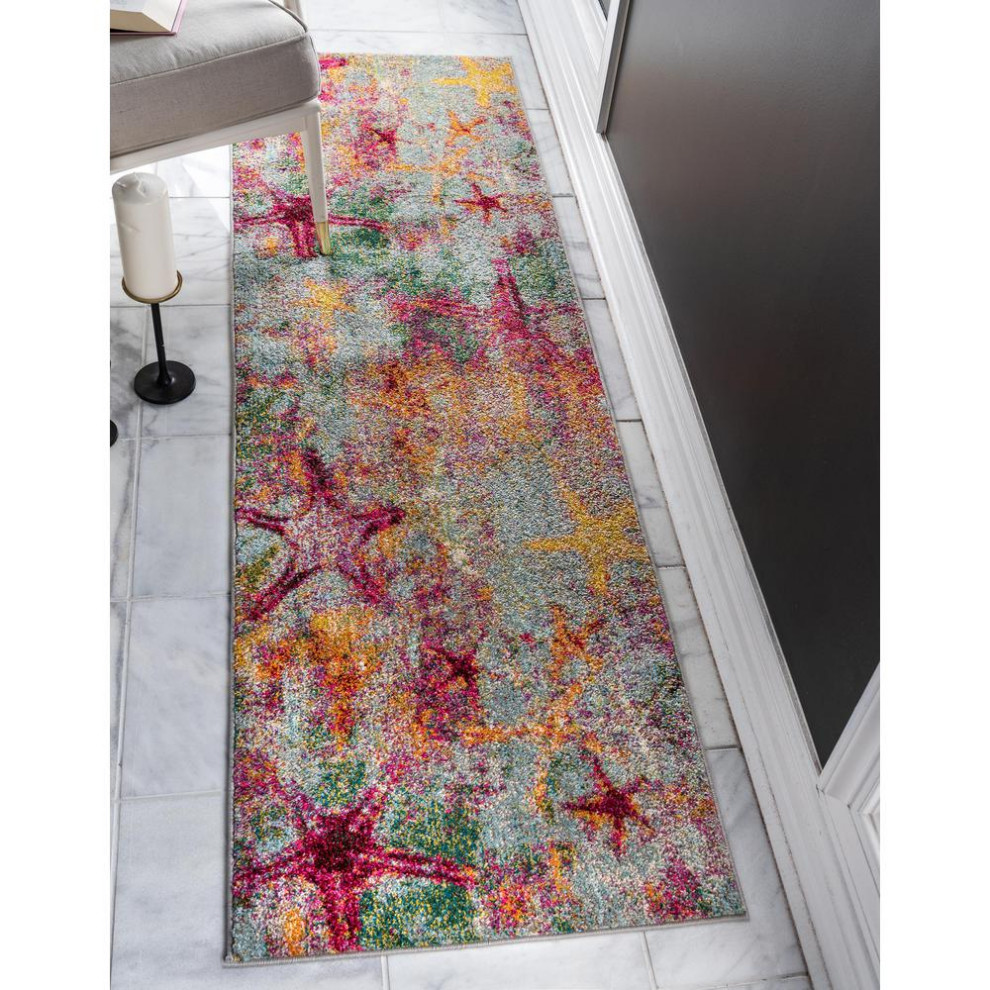 Unique Loom Seashore Positano Rug, 2'7x10' Beach Style Area Rugs by BisonOffice Houzz