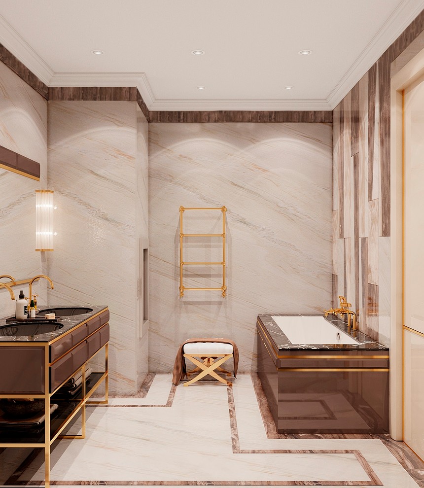 Роскошь в стилистическом разнообразии - душевая