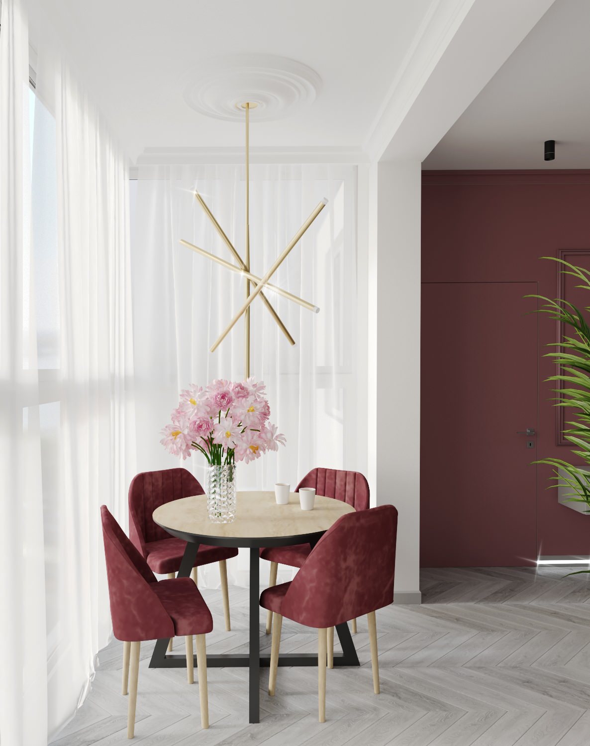 "Малиновое вино" Дизайн-проект квартиры 50 метров