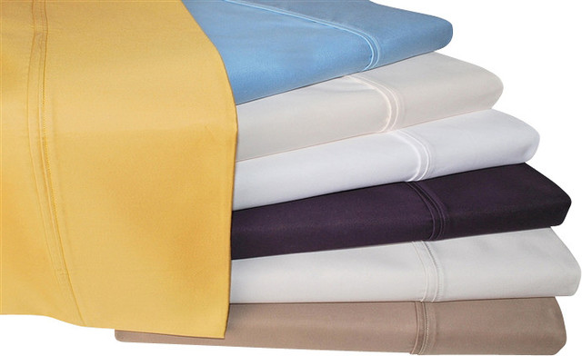Cotton Rich 1000 Thread Count Solid Sheet Sets Full Taupe