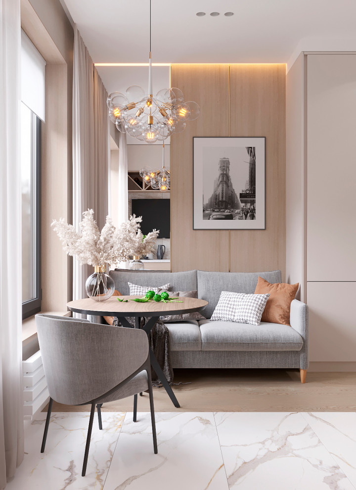 Дизайн двухкомнатной квартиры 60 кв.м в ЖК Символ