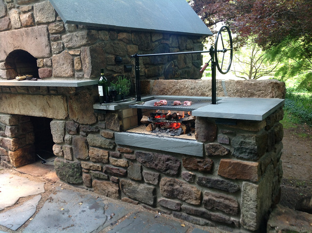 Solebury Wood Burning Brick Oven and Argentinian Wood Grill