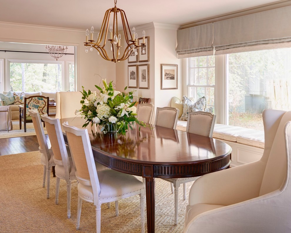 This is an example of a traditional dining room in Charlotte.