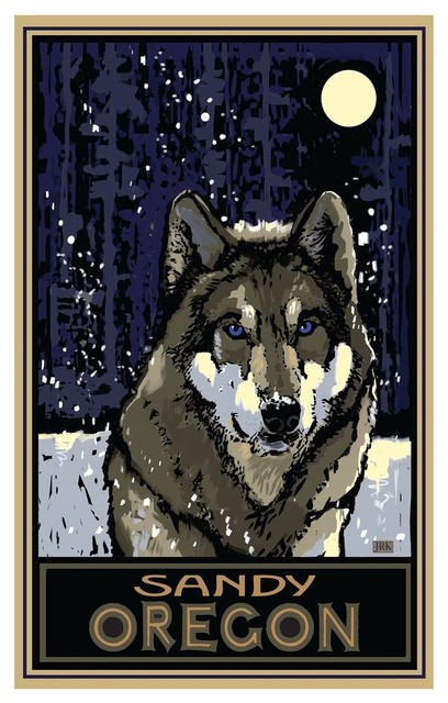 Joanne Kollman Sandy Oregon Timber Wolf Art Print, 30"x45"