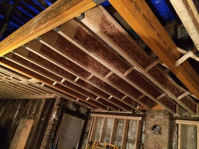 Interior work steel beams and structural