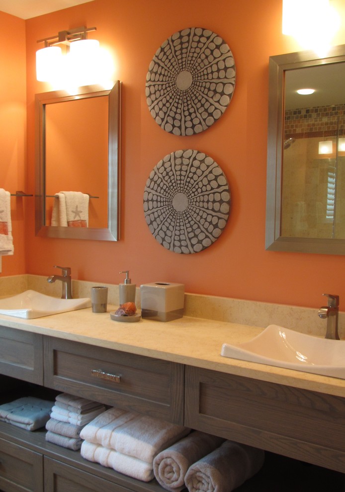 Example of a transitional bathroom design in Baltimore