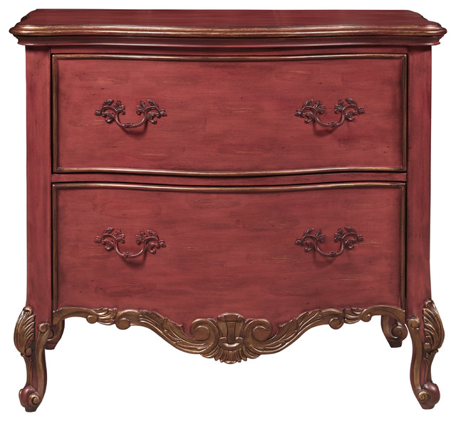 Sharone Red Ornate Accent Drawer Chest Victorian Accent Chests