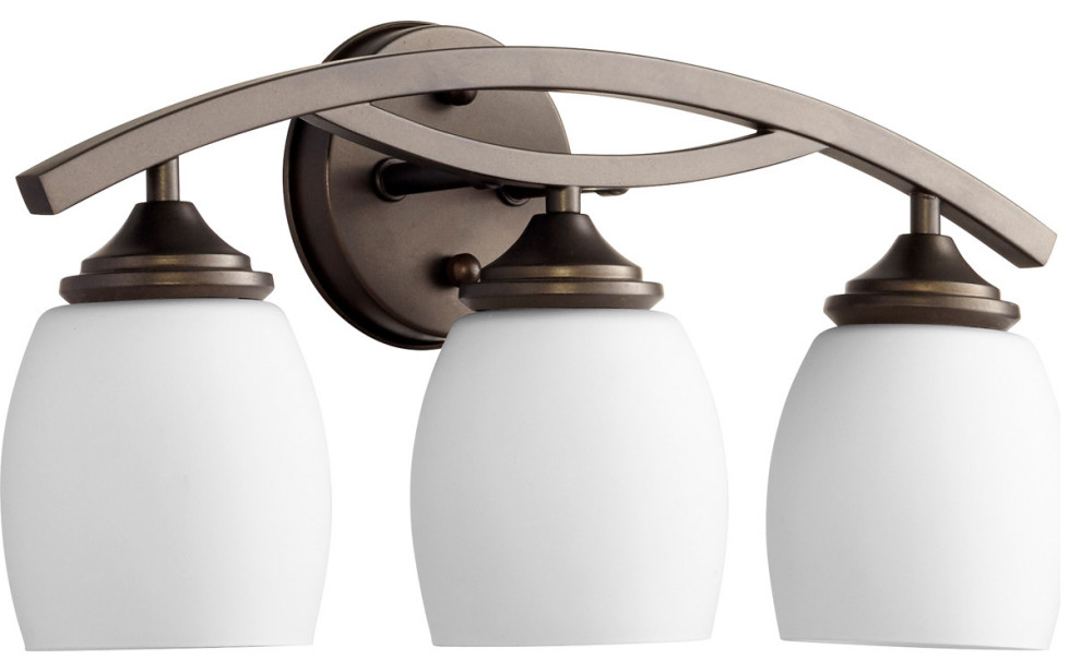Fort Worth 3 Light Bathroom Vanity Light, Oiled Bronze Transitional Bathroom Vanity Lighting