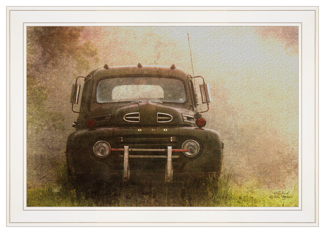 Old Ford Pickup Truck By Ron Jones Ready To Hang Framed Print White Frame