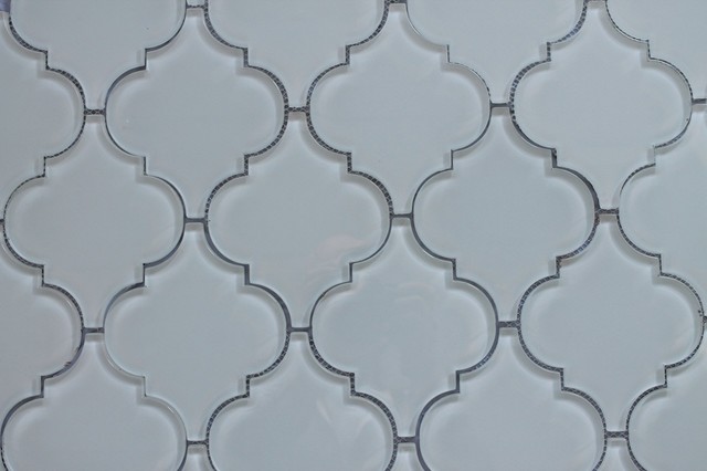 Snow White Arabesque Gl Mosaic Tile Mediterranean Snow White Arabesque Gl Mosaic Tile Sample
