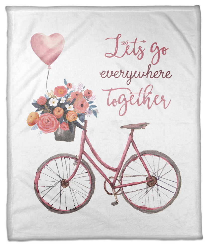 Let's Go Everywhere Together 50x60 Coral Fleece Blanket