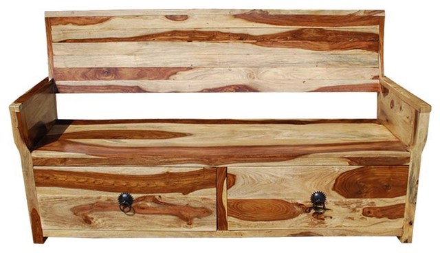 Dallas Ranch Solid Wood Sofa Bench W Storage Drawers Rustic Dallas Ranch Solid Wood Sofa Bench W Storage Drawers
