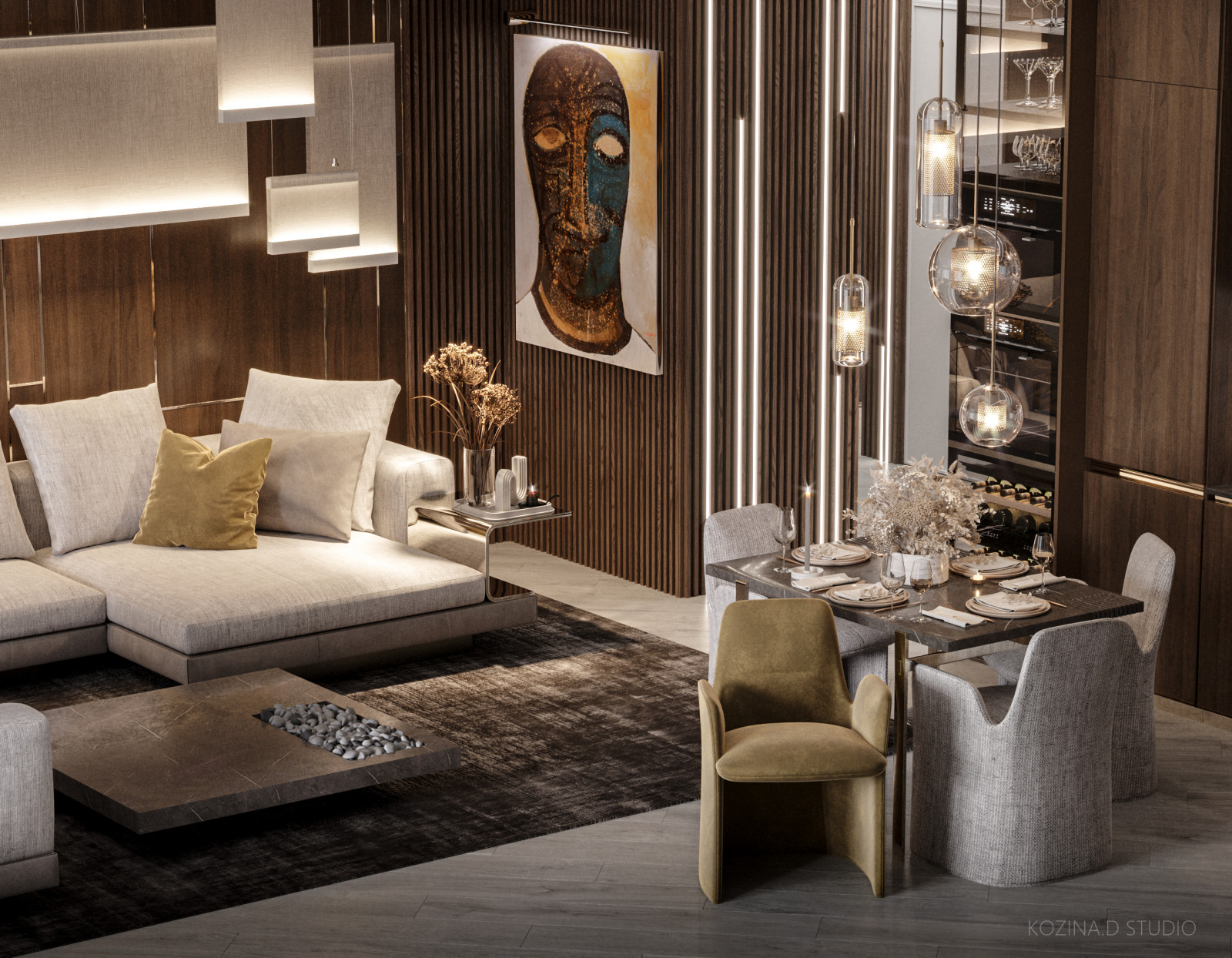 Кухня гостиная из проекта в Санкт-Петербурге