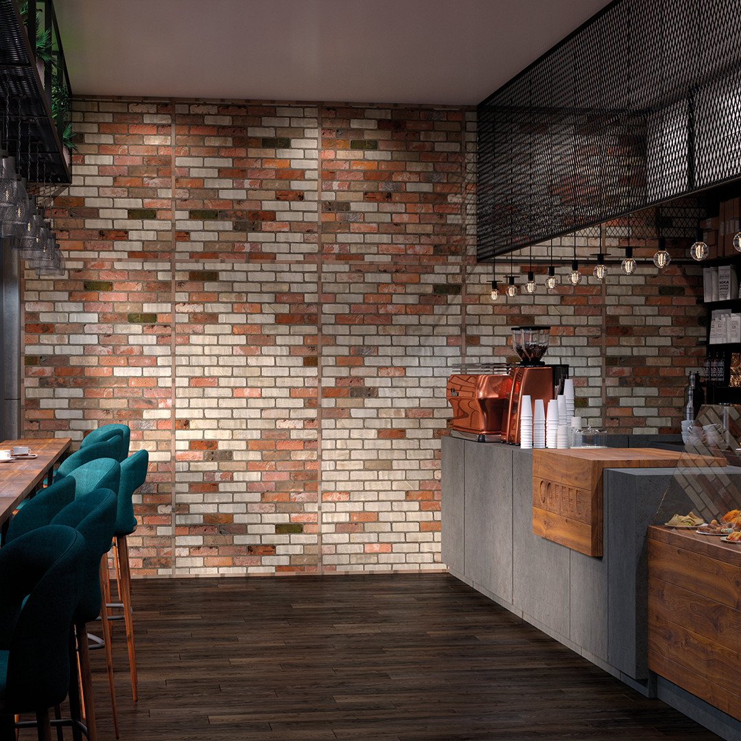 Внутрення отделка стен кафе панелями Граффито