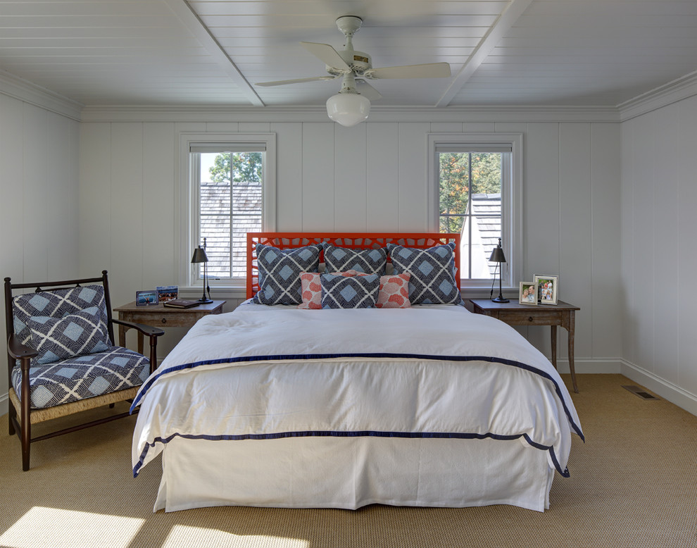 This is an example of a beach style bedroom in Milwaukee.