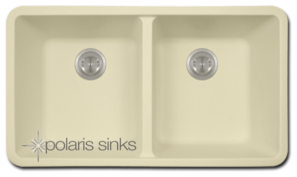Polaris Sinks P208 Beige AstraGranite Double Equal Bowl Kitchen Sink