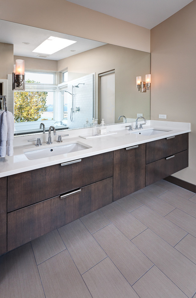 Contemporary bathroom in Seattle with an undermount sink.