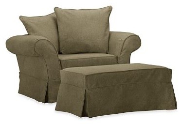 Charleston Chair-and-a-Half Slipcover, Velvet Sage
