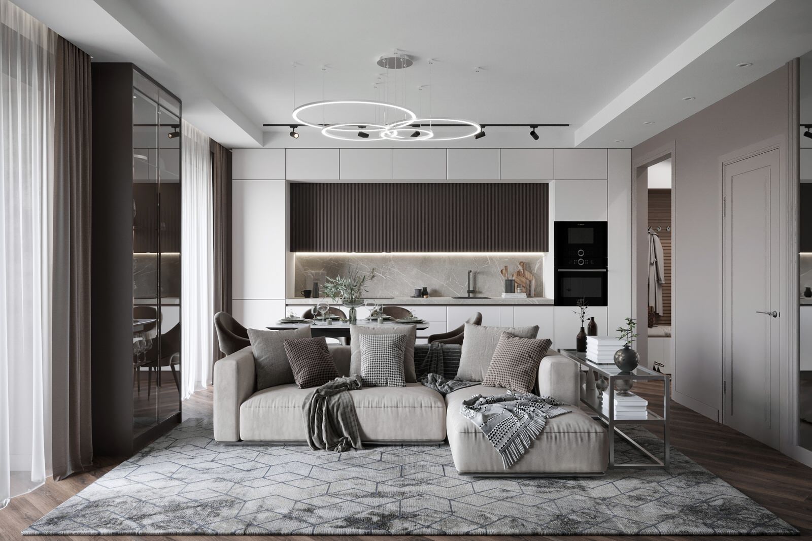Интеллигентный интерьер в ЖК D1 (визуализации)