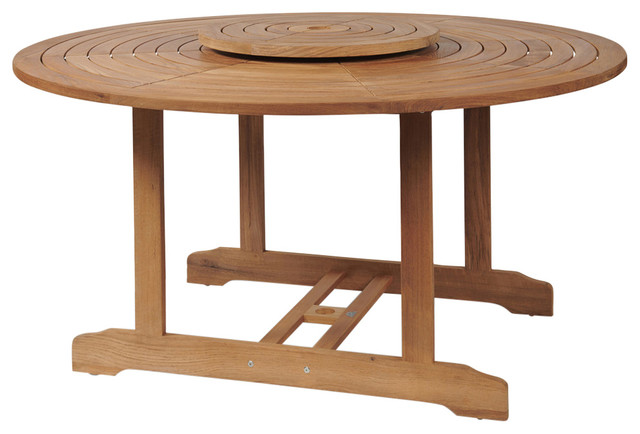 Royal Round Table With Lazy Susan Transitional Outdoor Dining Tables By Hiteak Furniture Houzz Royal Round Table With Lazy Susan, Round Outdoor Dining Table With Lazy Susan
