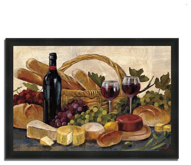 Tuscan Evening Wine By Silvia Vassileva Framed Painting Print Ready To Hang Farmhouse Prints And Posters By Tangletown Fine Art
