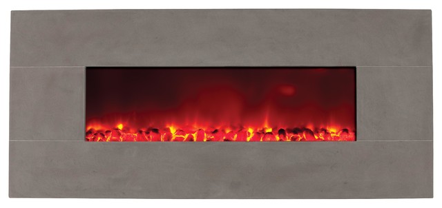 58" Electric Fireplace - Grey Limestone