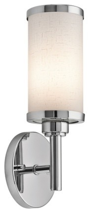 Kichler Sconce Wall Light with White in Chrome Finish