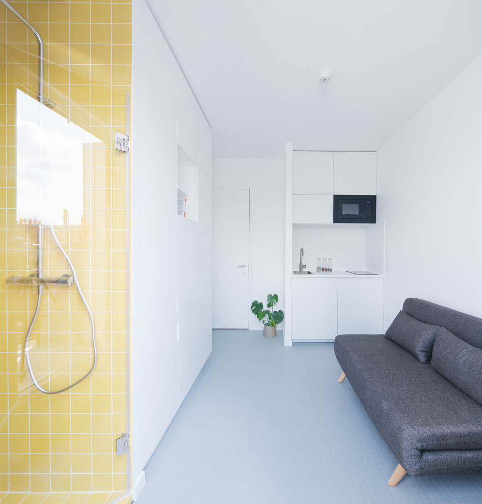 Design ideas for a small contemporary home design in Paris.