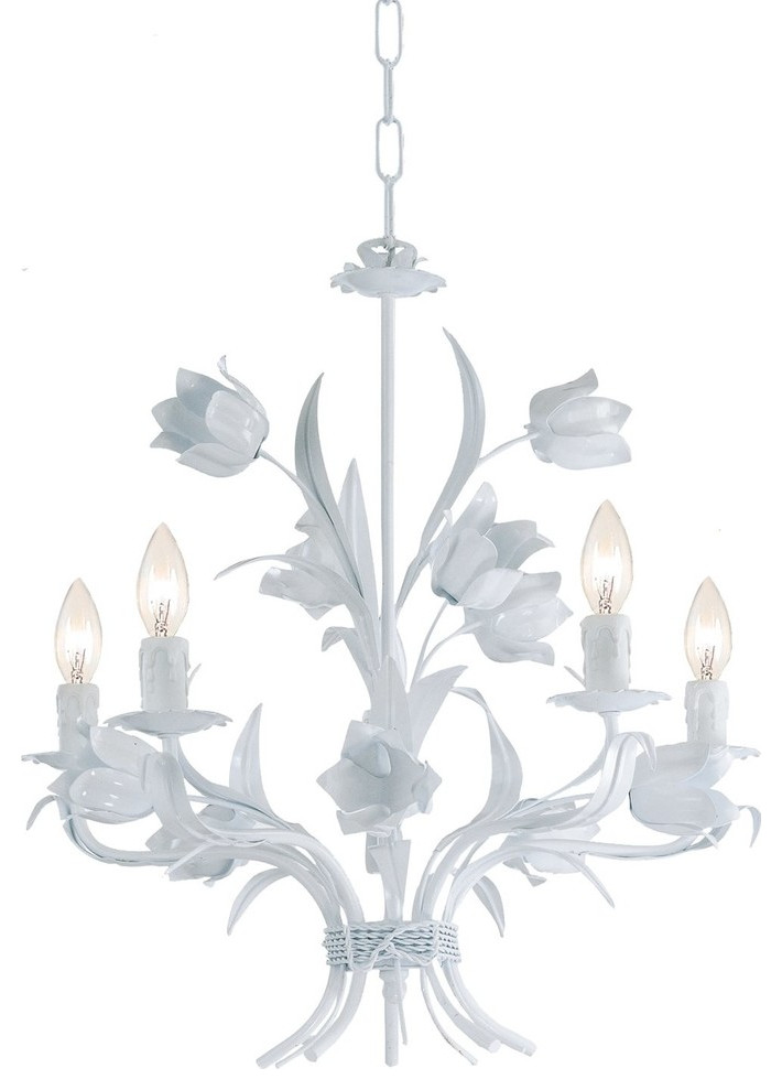 Crystorama Southport 5-Light Wet White Chandelier
