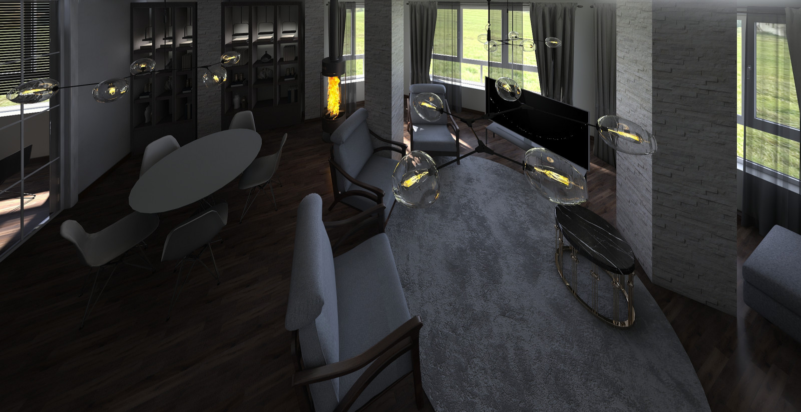 Загородный дом с элементами лофт