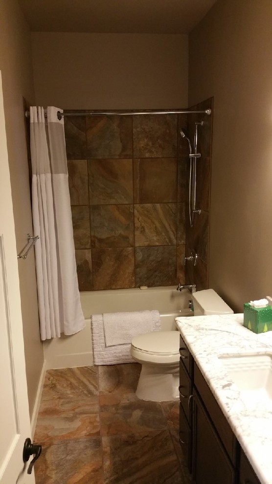 Example of a transitional bathroom design in Seattle
