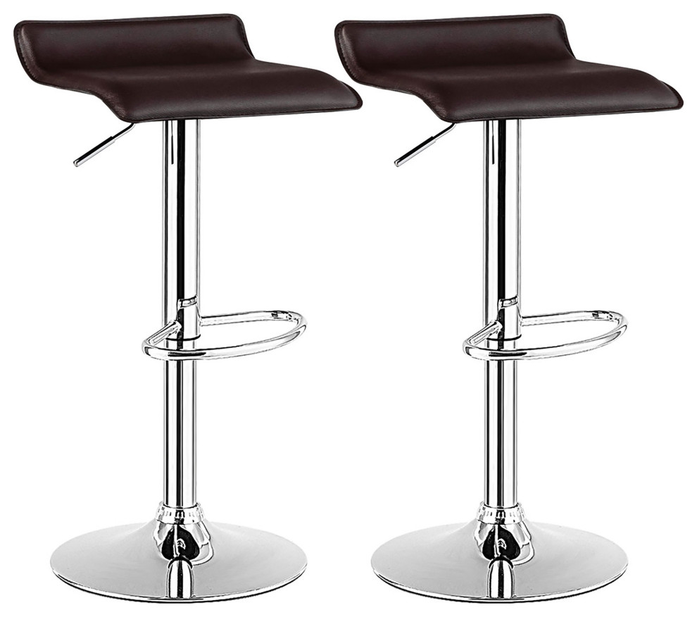 Costway Set of 2 Swivel Bar Stool PU Leather Adjustable Kitchen Chair