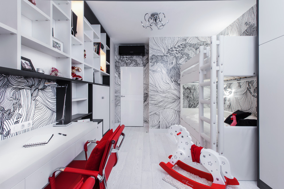 Красно-белый интерьер