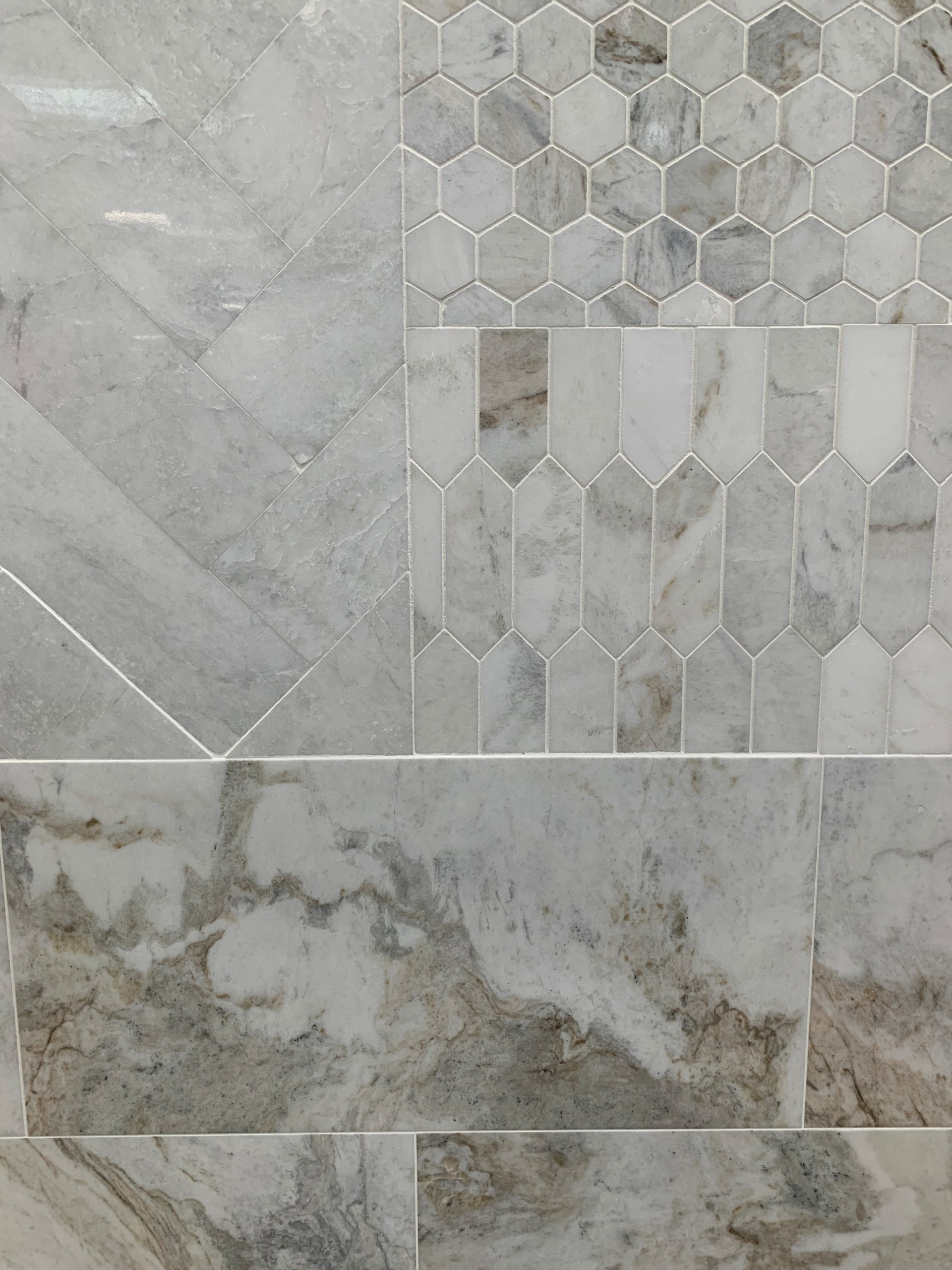 FOUR TILE PATTERNS THAT COMBINE BEAUTIFULLY IN A BATHROOM