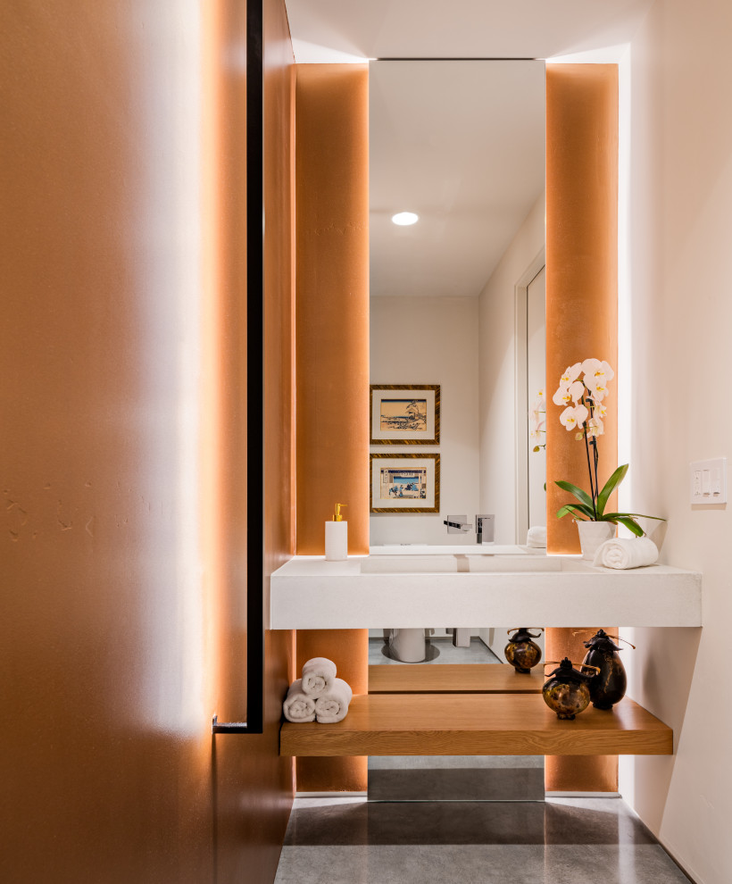 Inspiration for a contemporary powder room remodel in Phoenix