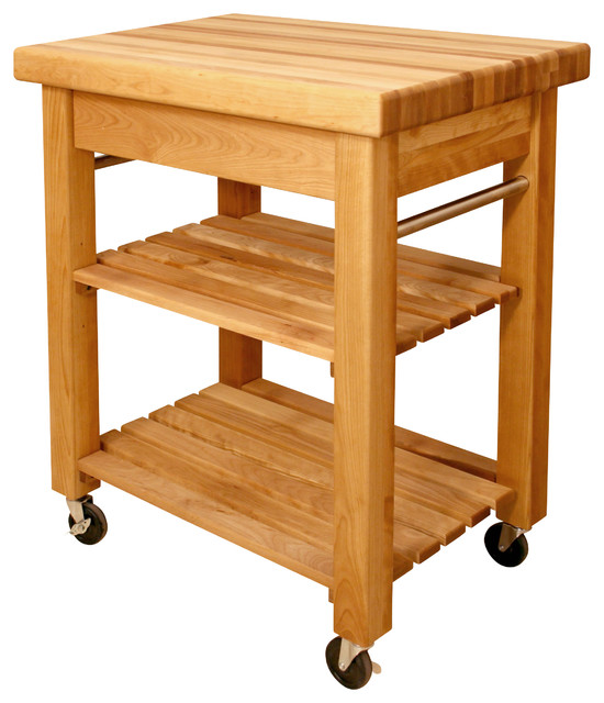 Catskill Craftsmen French Country Small Butcher Block Kitchen Cart