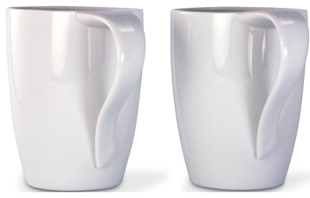 12 oz White Porcelain Mug - Set of 2