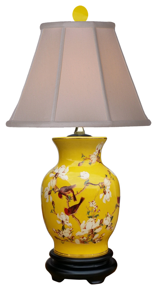 Yellow Porcelain Lamp Traditional Table Lamps by East Enterprises