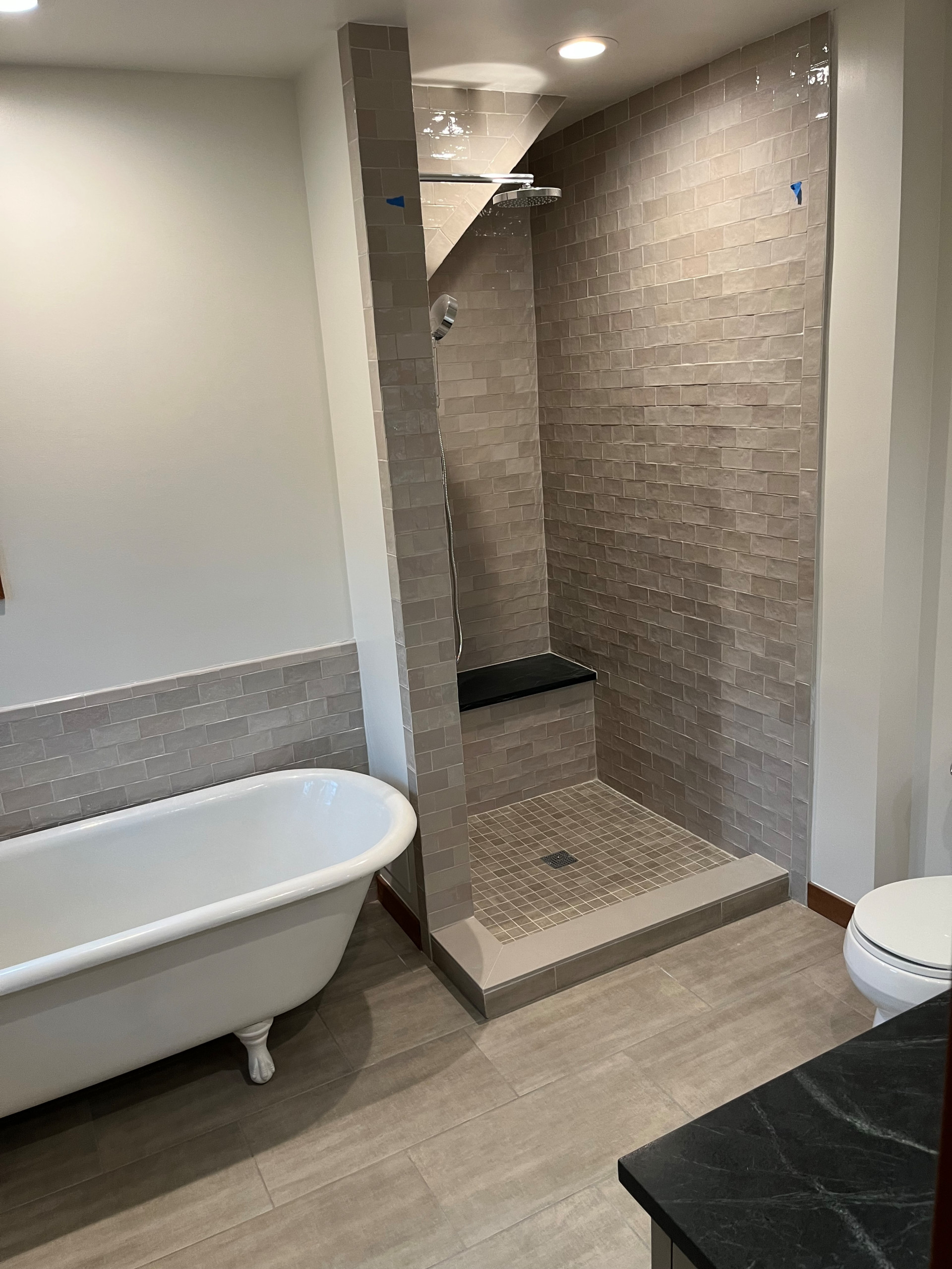 shower with a perfection tile installation