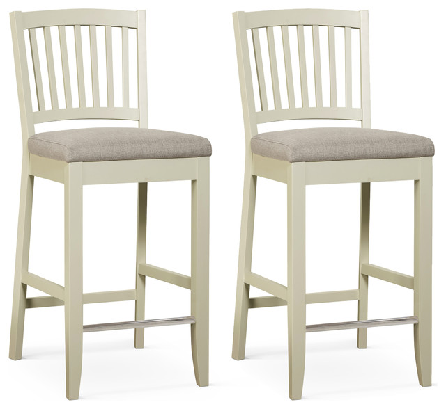 Sandford Slatted Bar Stools Off White And Gray Set Of 2 Sandford Slatted Bar Stools Off White And Gray Set Of 2