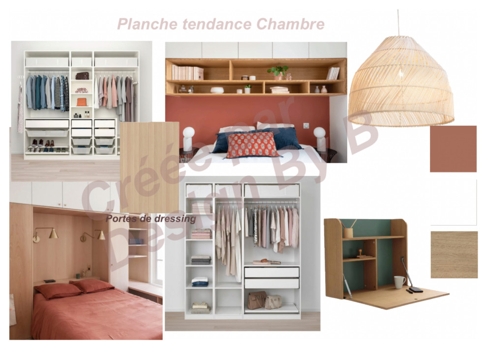 Mittelgroßes Hauptschlafzimmer ohne Kamin mit hellem Holzboden und beigem Boden in Paris