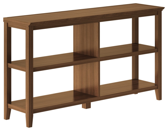 Newridge 2 Tier Low Wooden Bookcase, 2 Tier Wood Bookcase