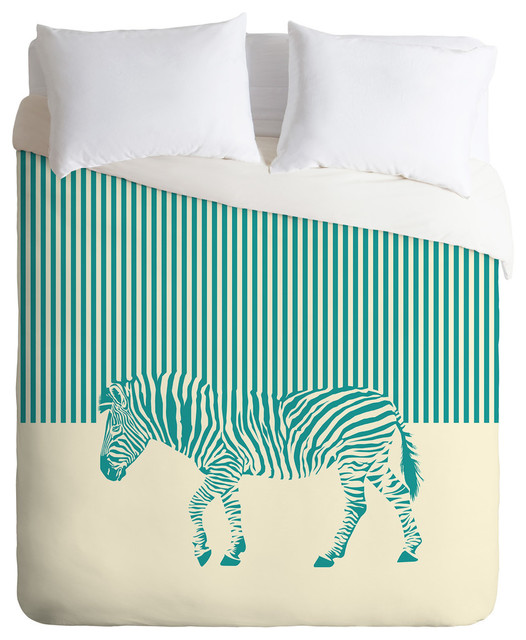 Deny Designs The Red Wolf The Zebra Duvet Cover Set Contemporary