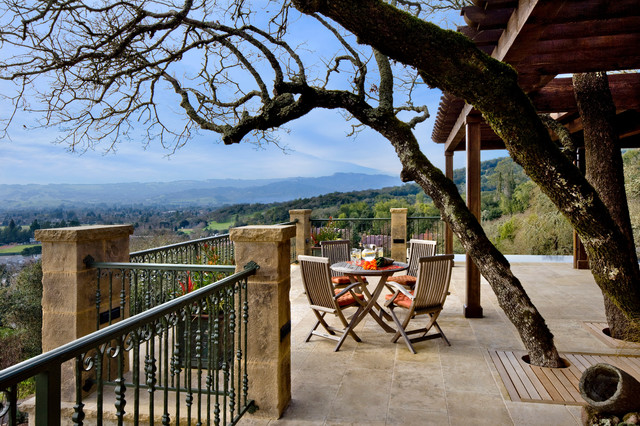 Wine Country Spanish Estate middelhavsstil-terrasse