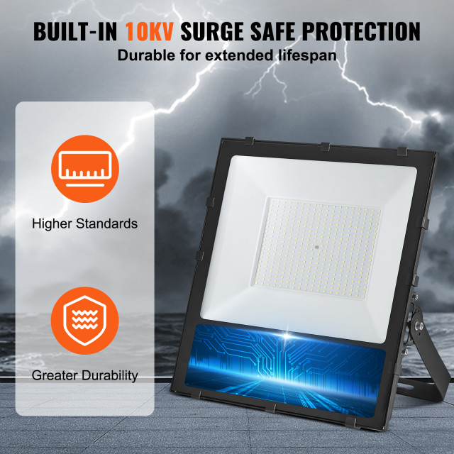 Kekeou 200W LED Flood Light Outdoor - 28000LM Super Bright, 6500K Daylight, IP67 Waterproof For Stadium & Parking